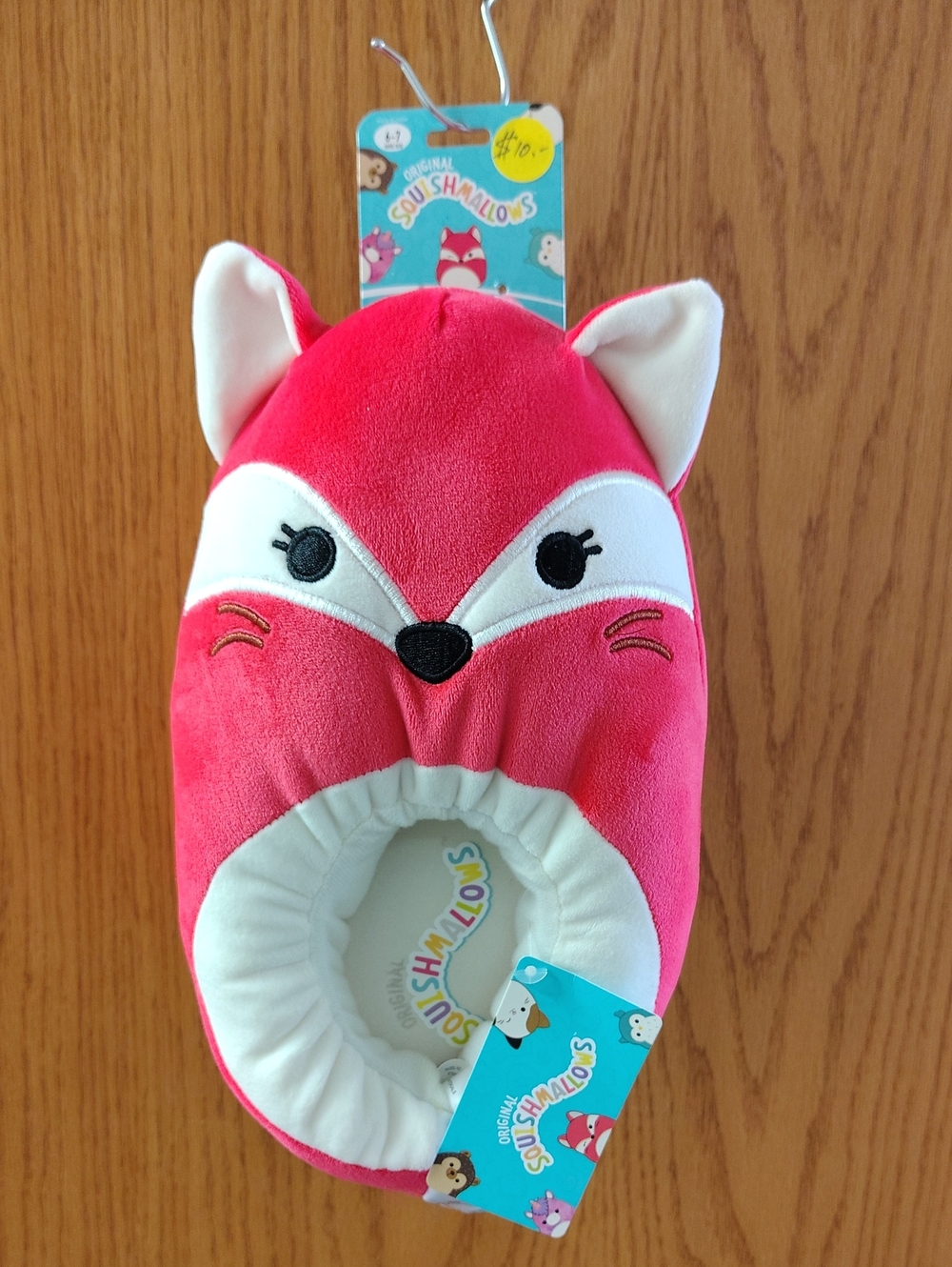 Squishmallows Hot Pink Fox Plush Slipper